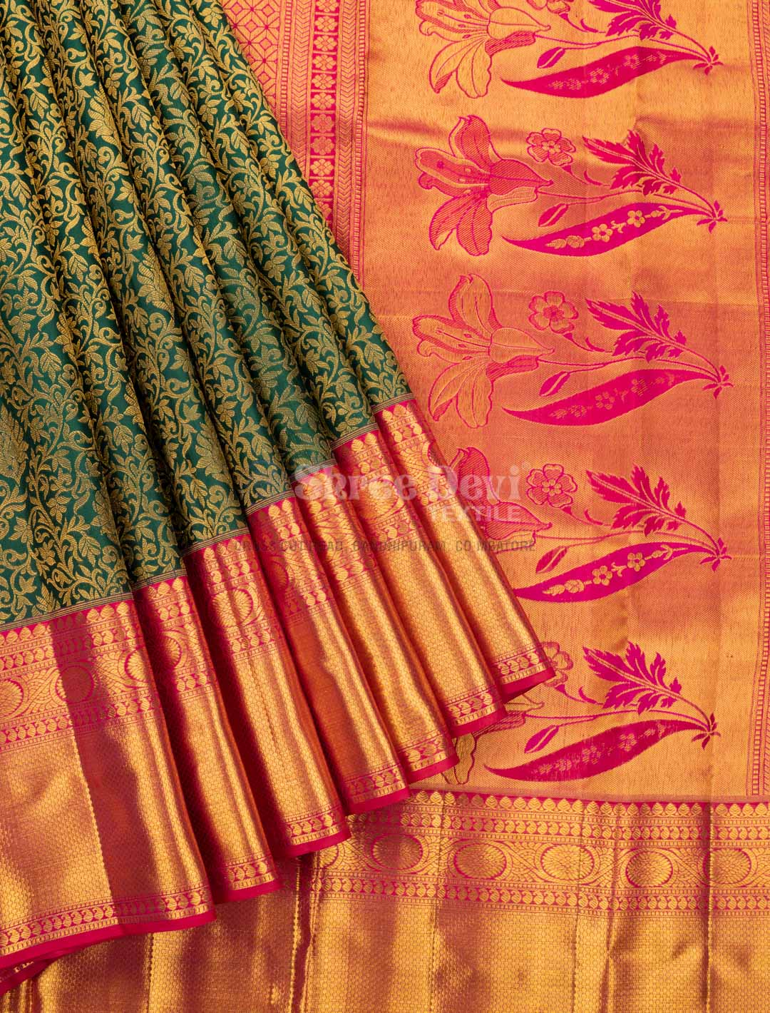 Peach Coloured Banarasi Silk Saree