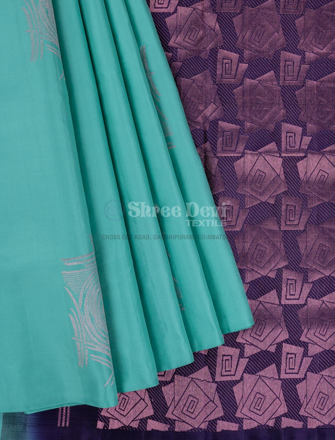Purple Benarasi Tussar Sari Buy Online in USA with Green Border and Pallu –  Pure Elegance